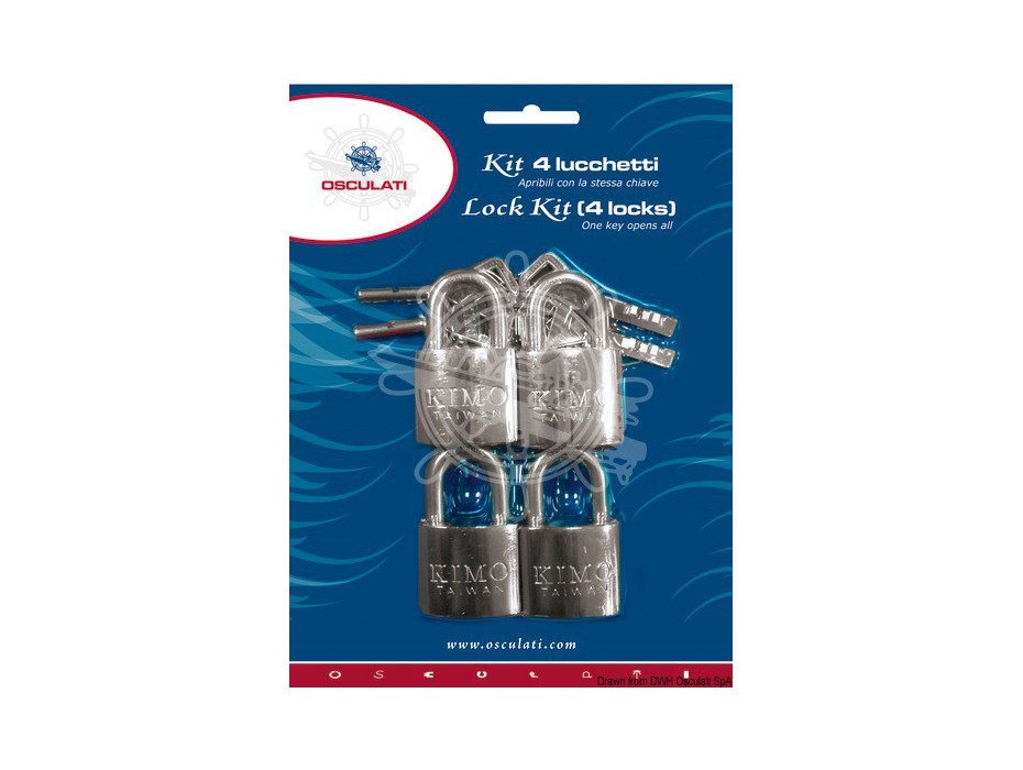 Set de 4 cadenas avec clé
