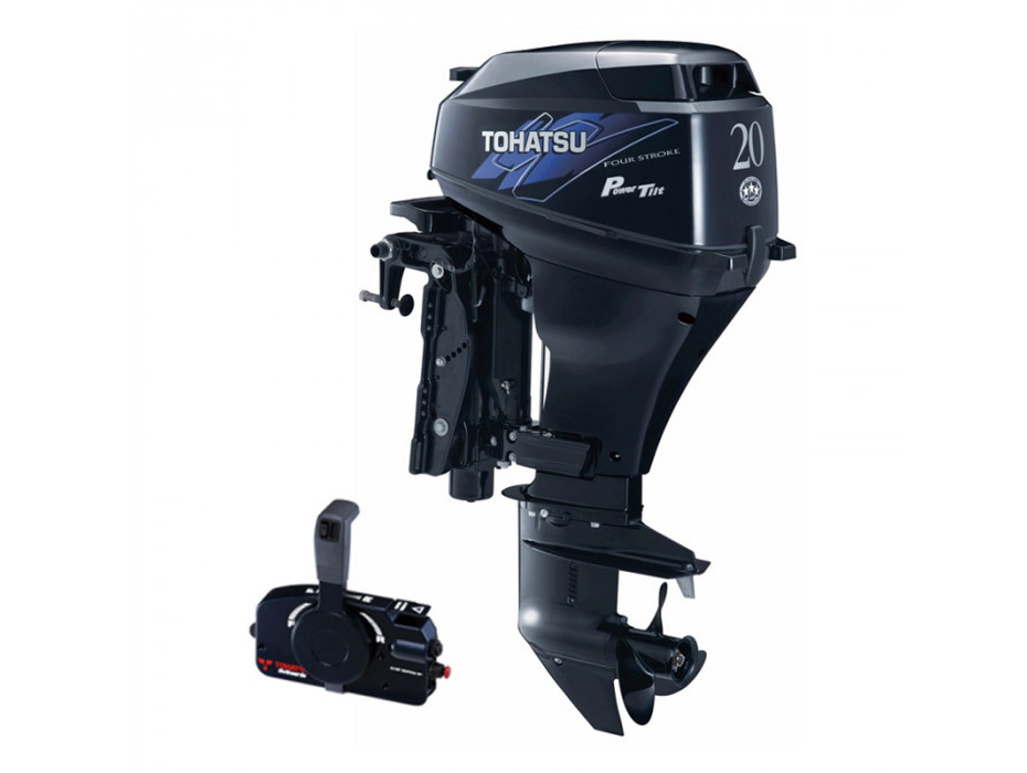 Moteur TOHATSU 20CV 4T arbre long démarrage électrique et TRIM