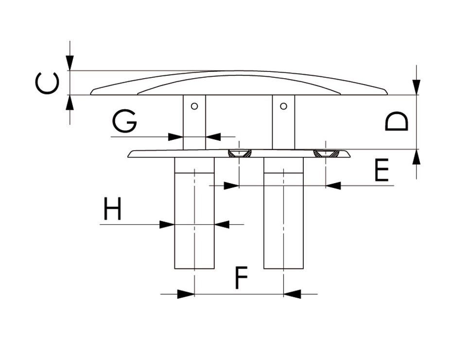 Taquet rabattable en inox 160 mm