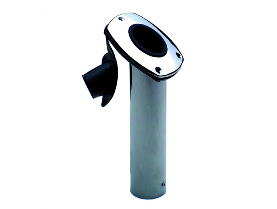 Support de Canne à Encastrer inox avec bouchons