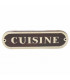 Plaque murale laiton bois "Cuisine"