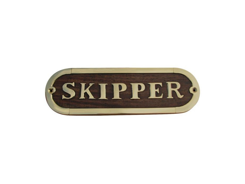 Plaque murale laiton bois "Skipper"
