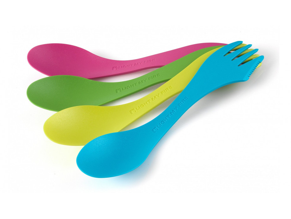 LOT DE 4 COUVERTS SPORK MULTICOLORE